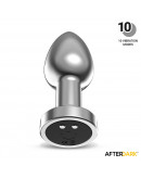 AFTERDARK Dimpor Chrome anālais spraudnis ar vibrāciju un magnētisko USB izmēru S