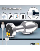 AFTERDARK Dimpor Chrome anālais spraudnis ar vibrāciju un magnētisko USB izmēru S