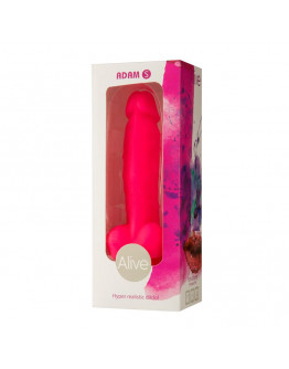 Adam, rozā silikona dildo, 18cm