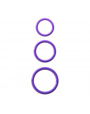 3 silikona, izturību veicinoši gredzeni, violeti