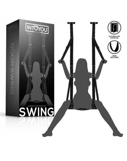 INTOYOU BDSM LINE regulējamas durvju šūpoles ar kāju atbalstu un sēdekli