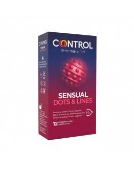 CONTROL Sensual Dots & Lines prezervatīvi,12 gab.