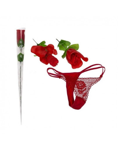 DIVERTY SEX Roze ar sarkanām stringbiksītēm